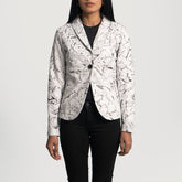 Tabin White Leather Blazer Jacket
